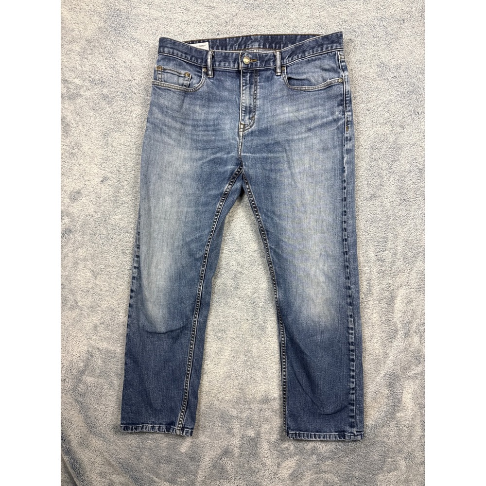 Banana Republic Mens 34 Blue Straight Leg Jeans Medium Wash Stretch Denim 34x30